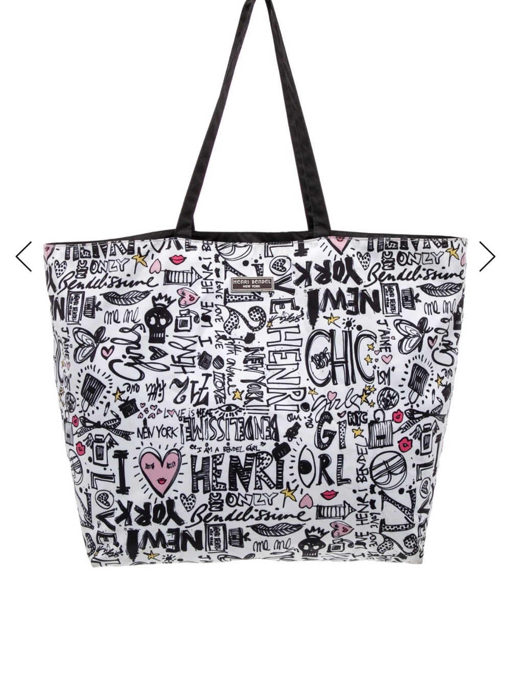 Henri Bendel Limited Edition Izak Graffiti Nylon Packable Tote Bag EUC
